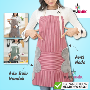 Apron Celemek Masak Celmek Dapur Dewasa Clemek Anti Air dan Minyak Kain Handuk Lap Dapur Waterproof C958