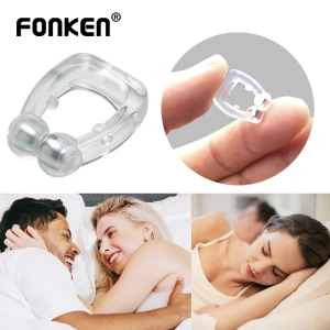 FONKEN Silicone Anti-snoring Nose Clip Magnet Anti-snoring Sleep Aids Bedside Table Mute Sleep Aids Protection Night Anti-snoring Device Health Care