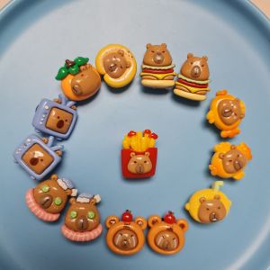 Bộ 14 Sticker Charm 3D chủ đề bộ trưởng ngoại giao Capybara DIY Mayto nhựa cứng gắn Dép Cross Dép Sục Cá Sấu JB-142