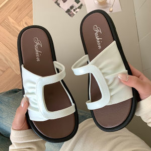 รองเท้าแตะ ผู้หญิง แฟชั่น ลำลอง ส้นแบน เพิ่ม1ไซส์ กันลื่น รองเท้านุ่ม ไม่เจ็บเท้า เย็นสบาย