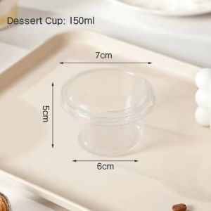 50Pcs Ice Cream Cup Dessert Cup With Lid Disposable Mousse Dessert Box Food Cake Cup Pudding Cup