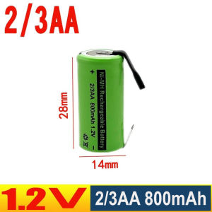 PIN SẠC 2/3AA 1.2V 800mAh NiMH/NiCd HÀN SẴN NIKEN 2 ĐẦU DÀNH THAY THẾ CHO MÁY CẠO RÂU TÔNG ĐƠ MÁY TĂM NƯỚC VÀ CÁC THIẾT BỊ KHÁC