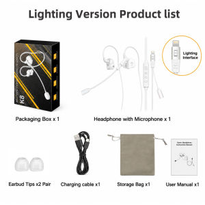 Koorfly K8 Wired Karaoke Sound Card EarphoneHiFi Sound Quality Noise cancelling Detachable Mic Design for Singing
