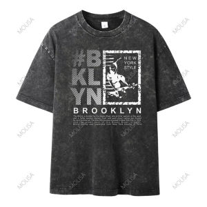 Molisa เสื้อสตรีท สกรีนDTG ผ้าฟอก คอตตอน100% สีซีด เกรดพรีเมียม วัยรุ่น แนวเท่ แฟชั่น 68155#