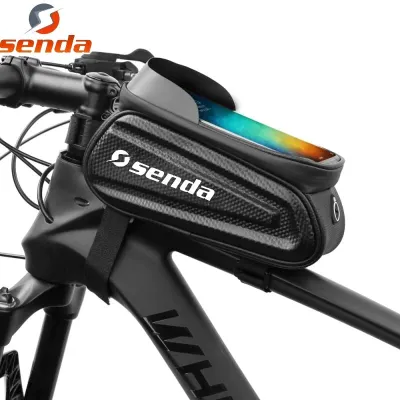 SENDA 1.5L Bicycle Saddle Bag Hard Shell Rainproof Bike Front-axle Beam Bag Reflective Bag