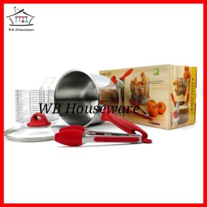 Panci Goreng / Penggoreng /Deep fryer supra stainless 20cm / Panci Dalam Serba Guna + Saringan-merah handle stainless