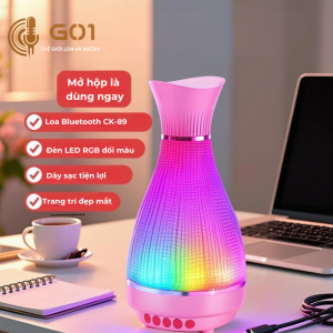Loa bluetooth CK89 với led rgb thiết kế decor để bàn và tạo không gian làm việc sáng tạo đa sắc