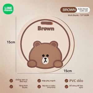 Tấm Phủ Ống Thoát Nước LINE FRIENDS Sally Bám Dính Tốt Tiện Lợi Cho Bồn Rửa LFB343