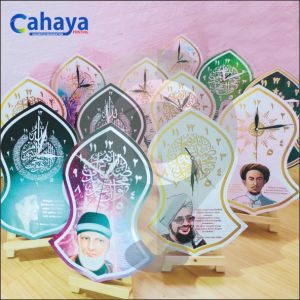 IDE512 - JAM DINDING / WALL CLOCK Terompah NABI Dekorasi Masjid Pesantren Majelis Rumah Kaligrafi Tokoh ISLAM