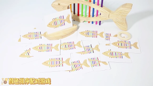 Wooden Fishbone Toy For Fine Motor Skills Development Color Matching Educational Learning Activity For Toddlers Kids