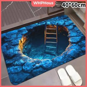 WHPHous 3D Visual Polyester Cloth Floor Mat For Household Bathroom Door Absorbent And Non Slip Foot Mat Easy To Maintain