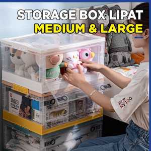 Container Storage Box Lipat Penyimpanan Serbaguna Beroda Plastik Dual rak lemari kotak baju sepatu mainan makanan