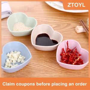 【ZTOYL】 Bộ đồ ăn Bát hình trái tim Trọng lượng nhẹ gia vị Bát thực phẩm nước Sốt món ăn món khai vị tấm cho dụng cụ nhà bếp phụ kiện nhà bếp