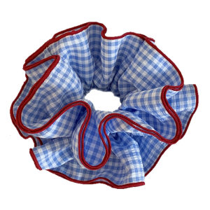 Màu Xanh kiểm tra scrunchie hairtie phụ kiện tạo kiểu thoải mái hairband cho phụ nữ Cô Gái Văn phòng bên trường thường đi chơi