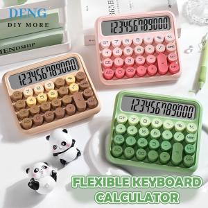 【Special price】Deng Mechanical Buttons Retro Typewriter Calculator Stationery Large Screen Vintage Gradient Color Calculator Easy To Use Portable