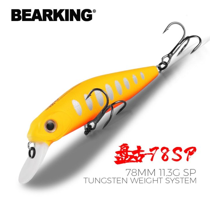 bearking brand fishing hooks BEARKING 78mm 11.3g dive 1.3-1.7m SP Tungsten system fishing lures minnow  crank wobbler quality fishing tackle hooks for fishing