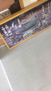 Hiasan Dinding Cetak Gambar Mekkah & Bingkai Ukuran 50x100cm