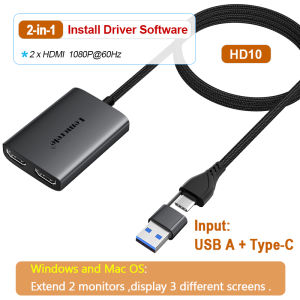 Lemorele Type C to HDMI Adapter Usb C Hub Docking Station Laptop Dock Hdmi Splitter Extender Dual Monitor
