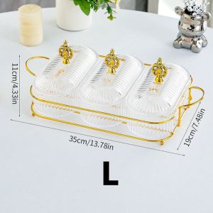 XENMART Transparent Dried Fruit Storage Box with Tray Moisture Proof Snacks Placement Plate Durable Compartment Candy Box Household