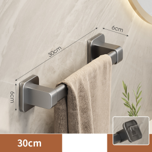 COD ราวแขวนผ้าขนหนู ราวตากผ้า ขนาด 30/50/60/70cm ไม่ต้องเจาะผนัง แบบติดผนัง ในห้องน้ำ