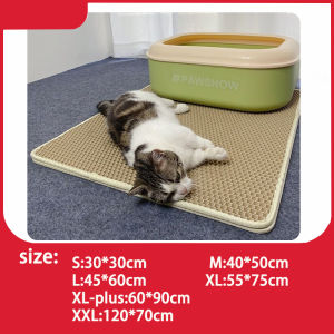 [120cm*70cm]Hamparan luas kucing Lapisan pasir kucing ganda EVA Bantal pasir hewan peliharaan Bisa dilipat