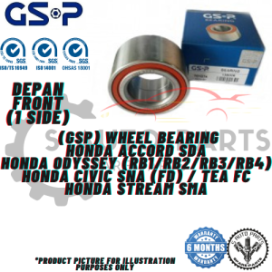 HONDA ACCORD SDA / ODYSSEY RB1-RB4/CIVIC SNA FD/TEA FC/STREAM SMA depan FRONT 100% GSP WHEEL BEARING