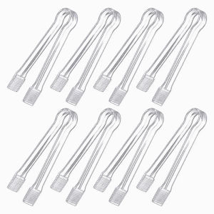 Reusable 8 Pcs Plastic Buffet Serving Tongs Dessert Candy Kitchen Tongs For Cooking Clip