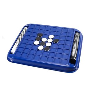 SDFSF เกมบนโต๊ะ กระดานหมากรุกสีดำขาวแบบพลิกกลับ แบบโต้ตอบระหว่างพ่อแม่และลูก แตะพลิก หมากรุกเด็กพลิกคว่ำ ของเล่นการศึกษา แบบพกพา เกมกระดานกลยุทธ์เรเวอร์ซี การเดินทาง