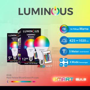 LAMPU LED WARNA WARNI SMART LUMINOUS RGB LIGHT BULB WITH REMOTE CONTROL 15 WATT