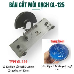 Bàn mòi cắt gạch 45 độ Thiên Quang GL-125 - Điều chỉnh góc/cạnh vát dễ dàng - Lưỡi cắt 125mm - Tặng Lưỡi cắt kim cương 6 trong 1