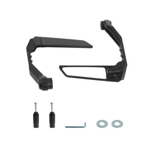 Motorcycle Lever Guard With Side Mirror Foldable Hidden Design Alloy HD Clear Lens Universal