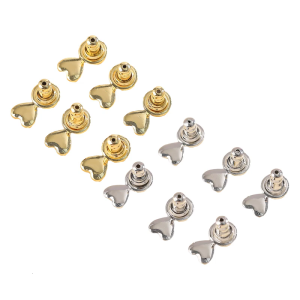 Premium Heart Earring Backings Sweat Resistant Fadeless Comfort Wear Accessory Set For Women And Girls