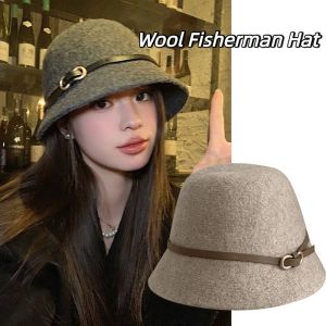 COPOTIYA Len Mũ len ngư dân Màu sắc tinh khiết Thanh lịch Mũ chính thức cho phụ nữ Thường ngày Phong cách Anh Mũ lưu vực Quý cô