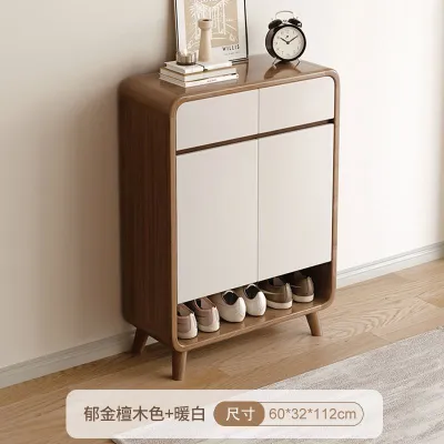 Shoe Cabinet Shoe Rack Storage Locker Solid Wood Household