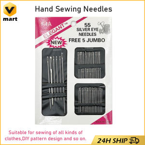 55Pcs/Set Hand Sewing Needle Set Stainless Steel Hand Sewing Needles Big Eye with Different Sizes Embroidery Needles DIY Needle Set