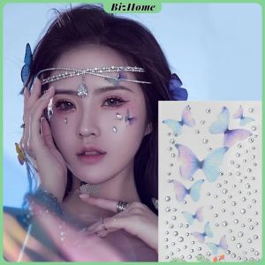 DIY สติกเกอร์คริสตัล เพชรติดหน้า ผีเสื้อติดหน้า รูปผีเสื้อ 3D Butterfly Sticker
