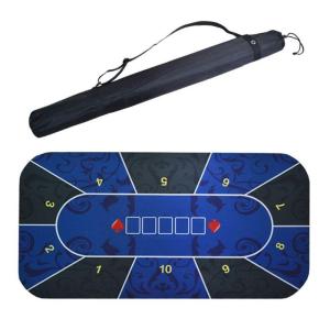 Poker board game rectangular rubber pad Poker table cloth Poker table pad with storage shoulder bag (free storage bag)