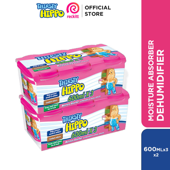 [Bundle Deal] Thirsty Hippo Dehumidifier Moisture Absorber (600ml x 3 ...