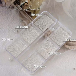 Khay charm bi mini 6 ô bi vàng bi bạc chuyên dụng trang trí móng tay chân