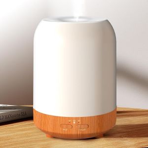 Essential Oil Diffuser for Bedroom Quiet Humidifiers for Home Ultrasonic 250ML Small Aromatherapy Diffuser 7 LED Color Safety Auto-Off Timer for Baby Bedroom Hotel Plant Wood Pattern
