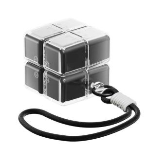 BECORATE Rubiks Cube Pill Box With Lanyard Portable Medicine Dispensing Box Sealed Pill Storage Box Dispense in Purple ABS PP Material Dustproof Lid Secure Compartmental Design
