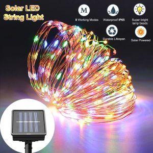 ♥Ready Stock +FREE♥ LED String light 7M 12M 22M 50leds 100leds 200leds Solar Powered Fairy String Lights Decor