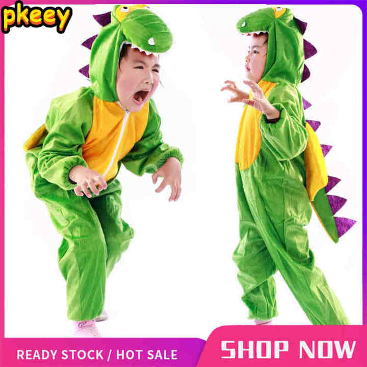 Umorden Kids Dinosaur Costume Jumpsuit - Green Halloween Cosplay For Boys Girls