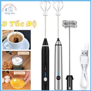 【🔥Free ship🔥】Máy đánh trứng que tạo bọt cà phê cầm tay chạy điện sạc USB 3 tốc độ siêu tiện lợi Nhà Xanh Shop