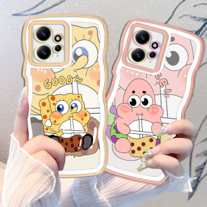(Lokal Ready) Xinyu Casing hp Xiaomi Poco M3 Pro Poco M3 Poco X3 NFC Poco X3 Kartun Manis SpongeBob Patrick Star Minum Teh Bubble Pinggir Gelombang Kasus lembut Softcase