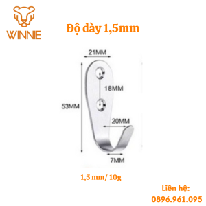 Móc treo tường inox tiện lợi - Móc treo tủ áo quần - Móc treo