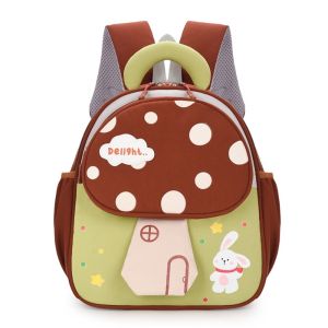 TEWUB Lightweight 3D Mushroom Shape Backpack Cute Cartoon Design Children Schoolbag Fashionable Novelty Kindergarten Bookbag Preschool Use