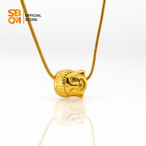 SBGM Jewelry Elegant Buddha Head Pendant Necklace with Snake Chain Spiritual & Stylish Necklace with Box