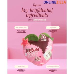 KiliBum Gluta Glycolic Soap Whitening Kili Kili Underarm (3pcs per pouch 70g each) by KSerene For underarms. Key ingredients: 6% glycolic acid kojic acid lactic acid citrus lime extract. 12x powerful whitening