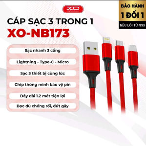 Dây 3 Đầu Bọc Dù Siêu Bền Đa Năng - 3 Đầu Typec + Micro + Lighting Tiện Lợi Khi Mang Theo